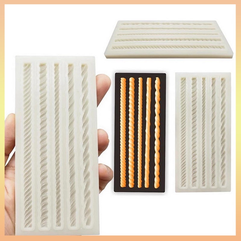 Khuôn Silicon Làm Bánh Kẹo Mềm / Sô Cô La Hình Dây Thừng Giáng Sinh Trang Trí Bánh Kem