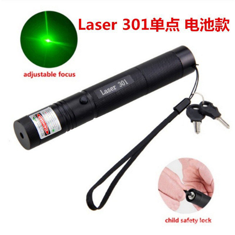 Đèn pin Laser USB 301 303 màu xanh lá/đỏ/xanh dương/tím