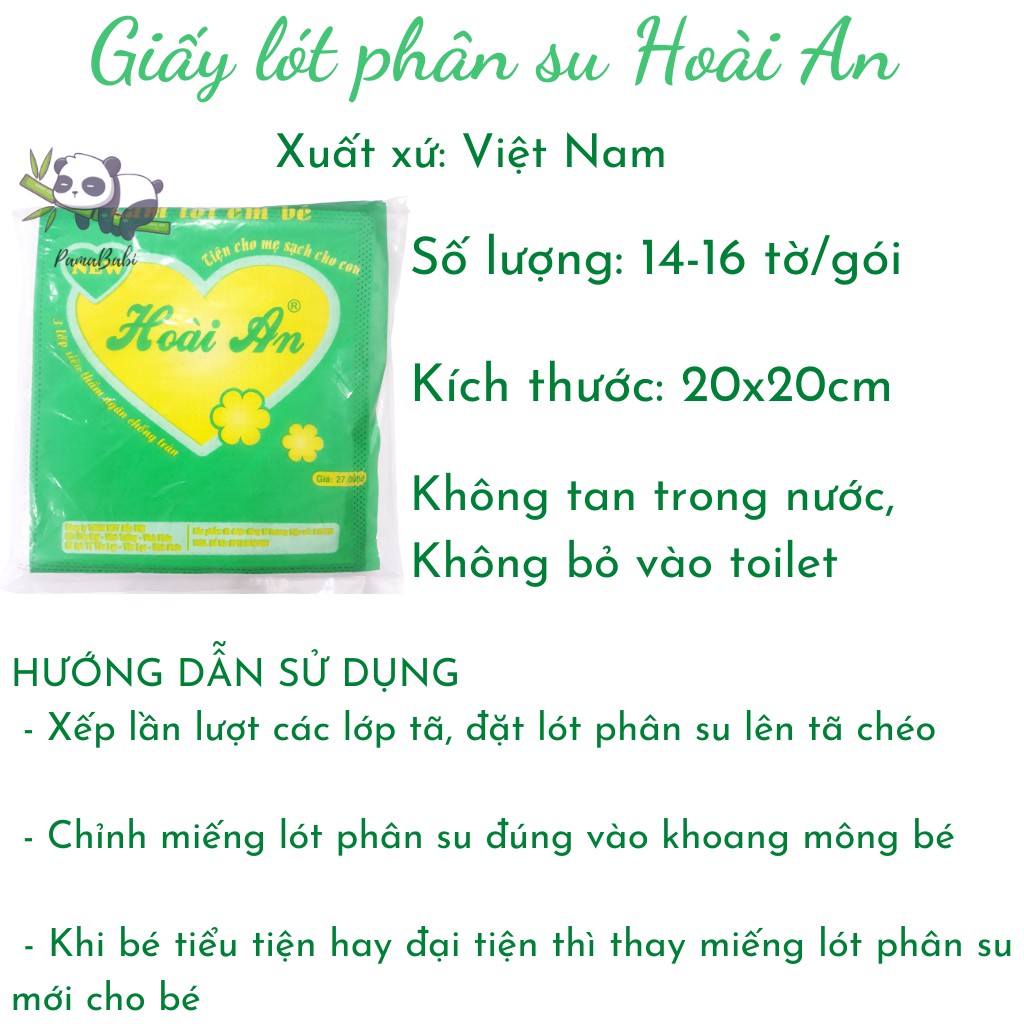 Miếng lót phân su tím Hoài An cho bé sơ sinh, Giấy lót phân su cho bé