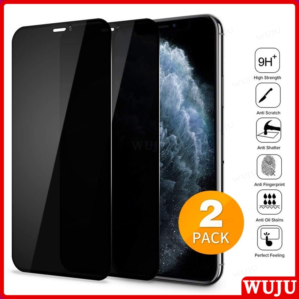 WUJU 2 miếng Full màn Kính Cường Lực Bảo Vệ Riêng Tư Chống Nhìn Trộm Compatible For iPhone 14 13 12 11 Pro Max XS 14 15 Pro Max X XR 8 7 Plus SE