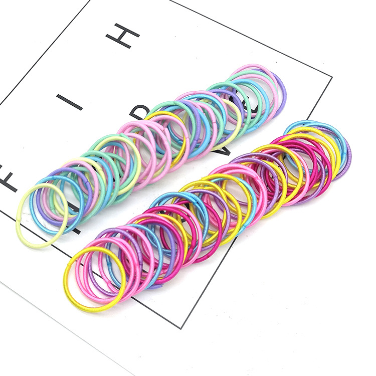 Set 50 Dây Thun Buộc Tóc Nhiều Màu Cho Bé Gái