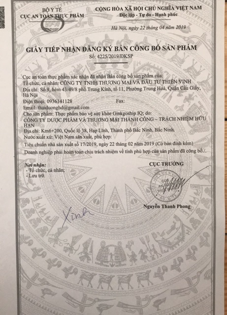 Viên uống bổ não Ginkgoship IQ - giúp hoạt huyết, tăng cường lưu thông máu