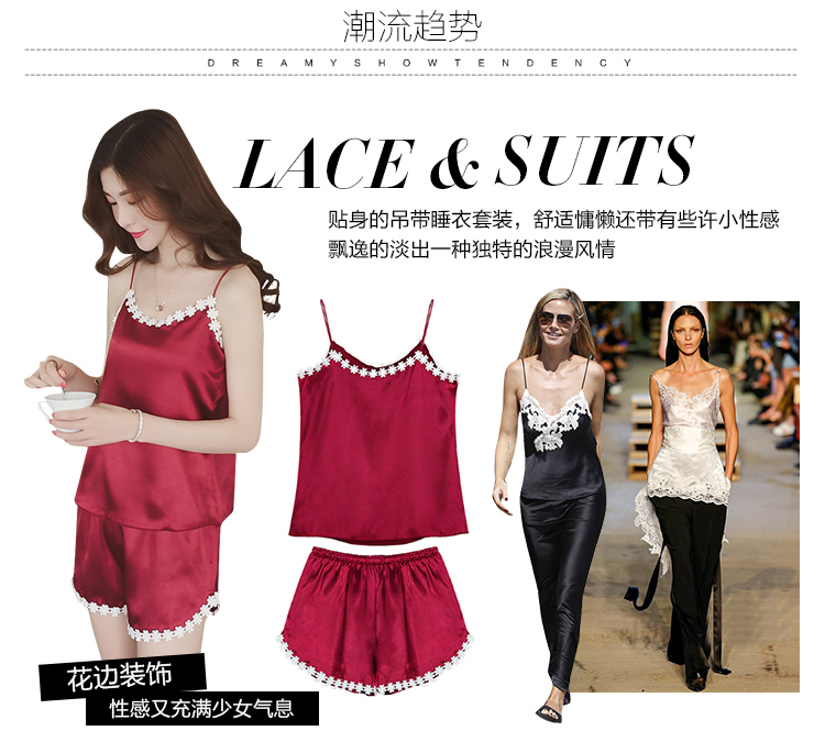 Bộ Đồ Ngủ Lụa In Họa Tiết Hoa Cúc Quyến Rũ Dành Cho Nữ | BigBuy360 - bigbuy360.vn