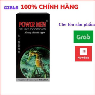 LẺ 1 BAO- Bao cao su Power Men cá ngựa đen- Bcs Powermen chống xt sớm, Siêu mỏng