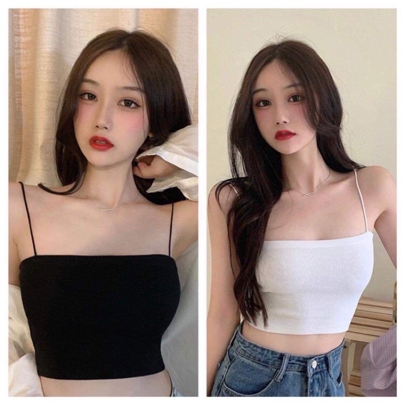 Áo hai dây bún croptop
