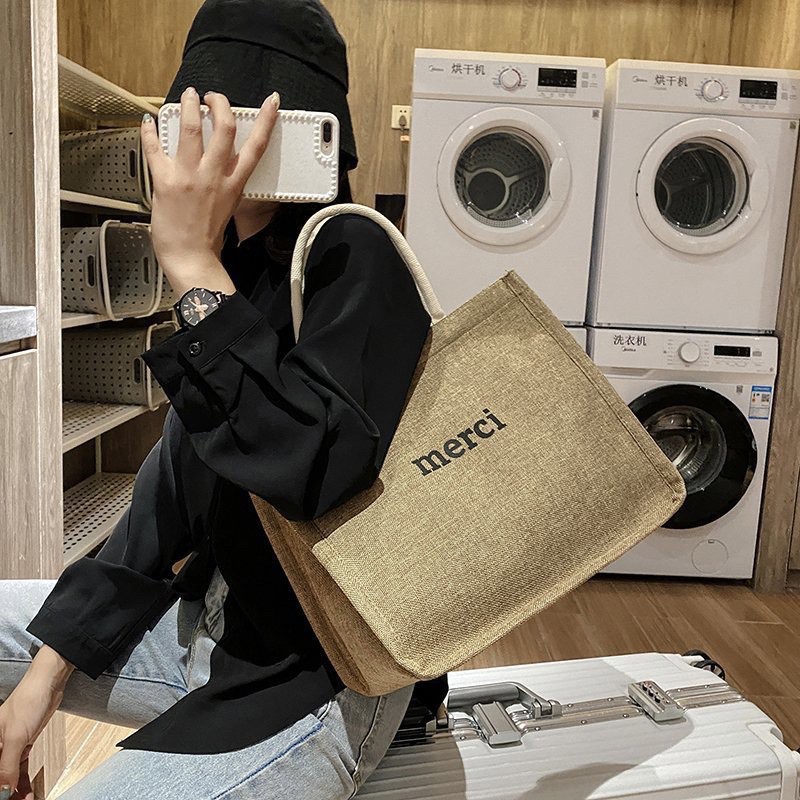 [VIDEO SHOP QUAY] Túi cói Merci đi du lịch đi biển loại 1 túi to, lót dày dặn