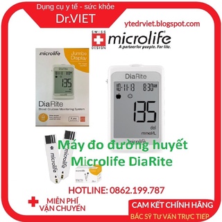 Máy đo đường huyết Microlife DiaRite- Đo đường huyết tại nhà chính xác chỉ 5 giây