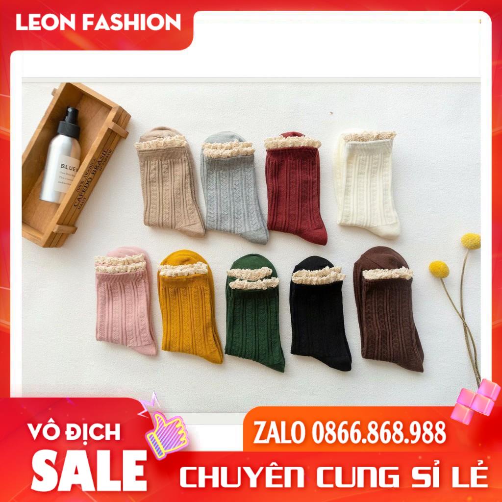 Tất Cổ Ren, Vớ Vintage CổThấp , Chất Lệu Cotton, phong cách Hàn Quốc