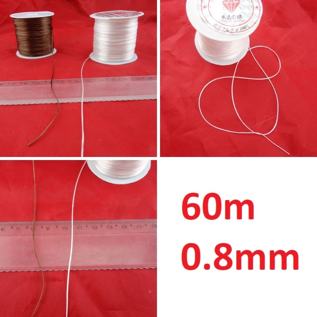 Dây chỉ chun xâu vong tay 60m x0.8mm co giãn hàng loại 1 dây xâu chuỗi hạt JSP