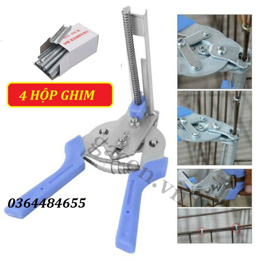 COMBO 1 KÌM BĂNG VÀ 3 HỘP GHIM RÁP LỒNG BỒ CÂU LỒNG GÀ LỒNG THỎ LỒNG CHIM - LỒNG GÀ - 908