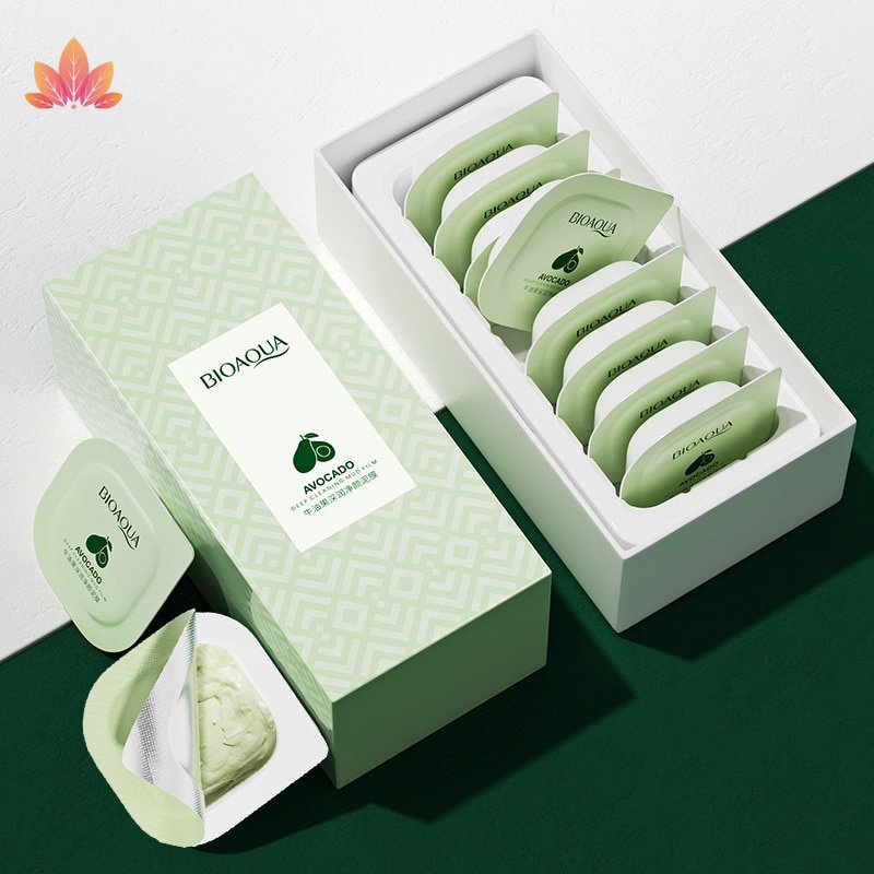 Set 8 Mặt Nạ Bùn Chiết Xuất Bơ Dưỡng Ẩm Kiềm Dầu Giảm Mụn JP5