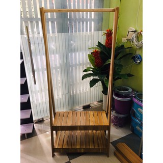 [2TẤNG] GIÁ TREO QUẦN ÁO KỆ SÀO TREO ĐỒ GỖ 2 TẦNG NỘI THẤT KIỂU HÀN