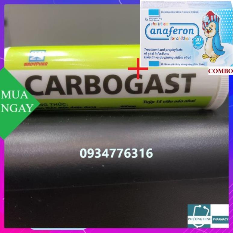 Combo Chim cánh cụt Nga+ Carbogast bệnh dạ dày, không tiêu tuýp 15 viên