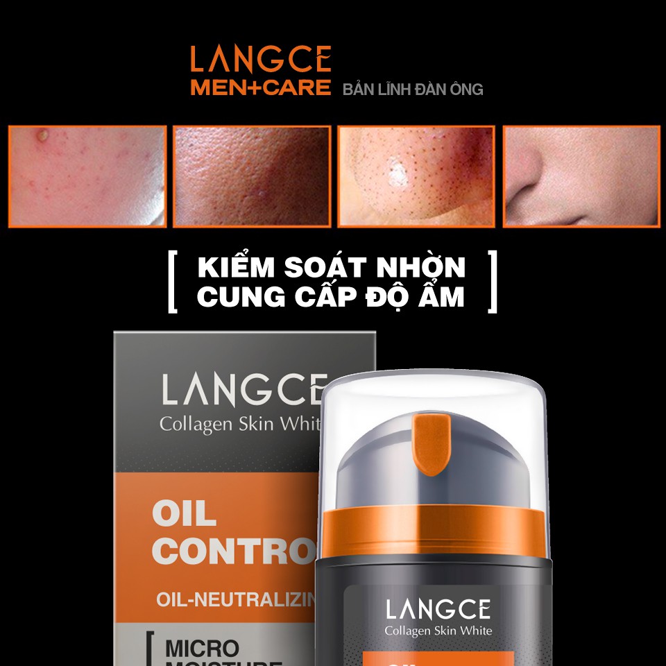 DƯỠNG TRẮNG DA KIỂM SOÁT NHỜN CUNG CẤP ẨM COLLAGEN SKIN WHITE LANGCE dành cho Nam