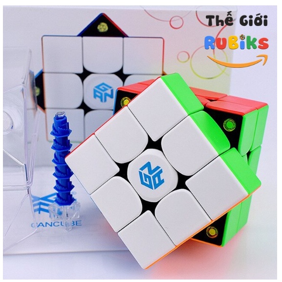 Khối Rubik 3x3 Nam Châm GAN 356 Air M Stickerless không viền đồ chơi cho bé phát triển tư duy logic sáng tạo