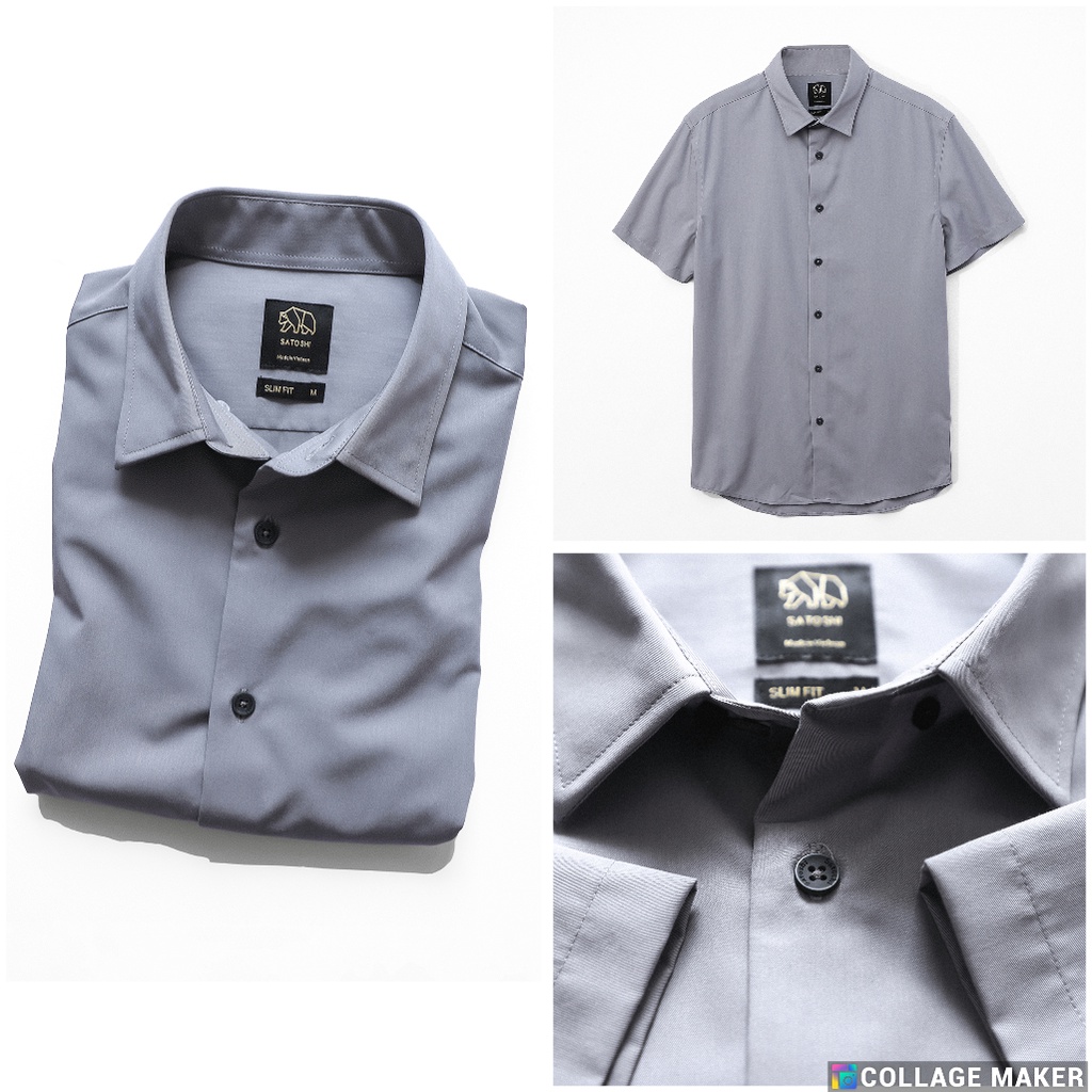 |Hẻm Store| Áo sơ mi nam Satoshi SASM49 ngắn tay chất cotton from slimfit thoải mái trơn, nhiều màu | BigBuy360 - bigbuy360.vn