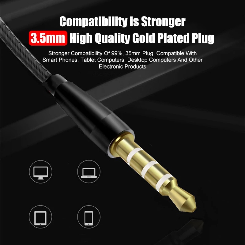 Tai Nghe Nhét Tai Jack 3.5mm Có Micro Thiết Kế Thời Trang Năng Động