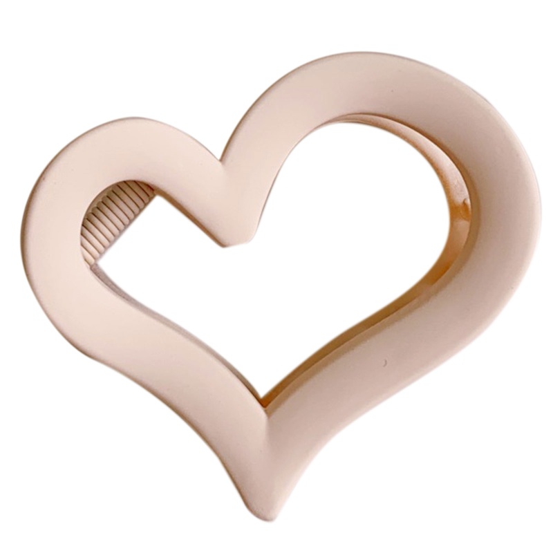 Kẹp Tóc Càng Cua Hình Trái Tim Chống Trượt Màu Nhám Dày Dặn Cho Nữ