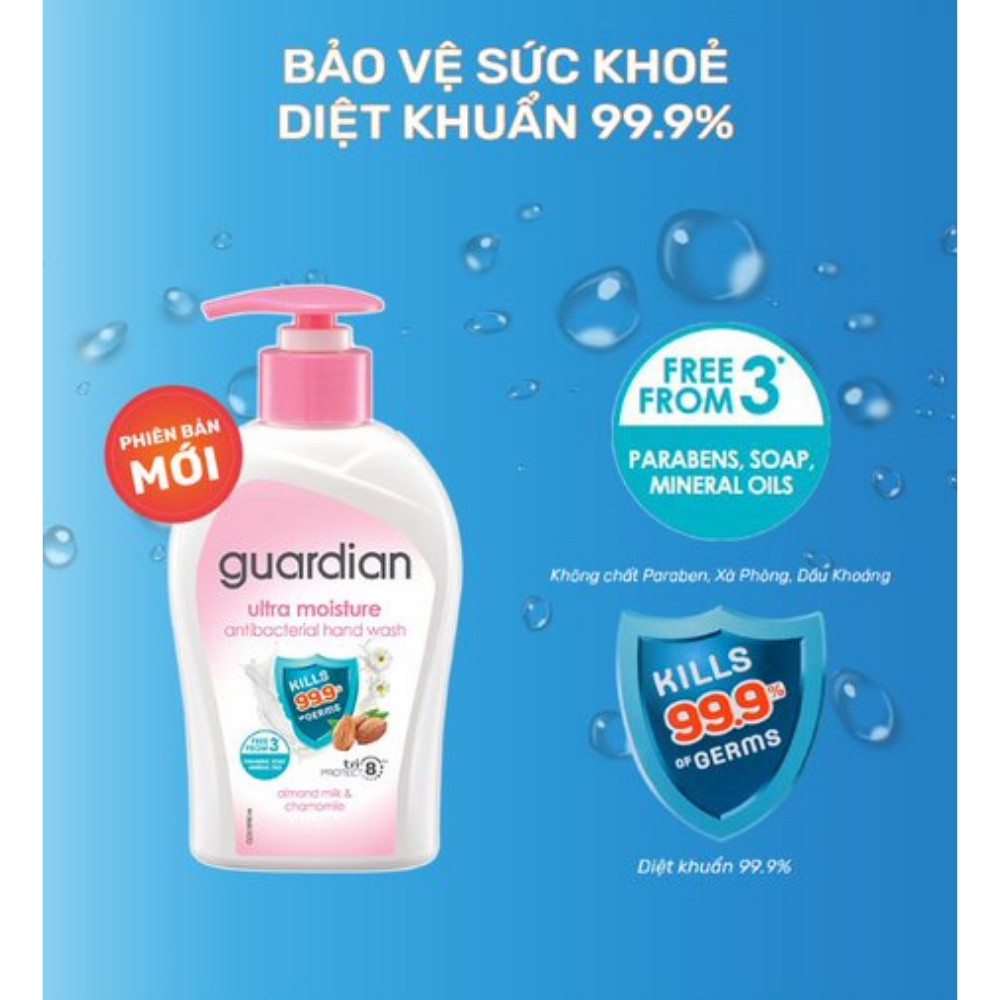 Nước rửa tay Guardian kháng khuẩn dưỡng ẩm da 500ml