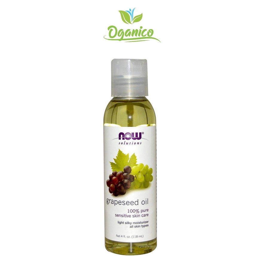 Tinh Dầu Hạt Nho / Tinh Dầu Hữu Cơ Hạt Nho 118 ml, dầu tẩy trang - Now Solutions Grapeseed Oil , Chứng Nhận Hữu Cơ Mỹ