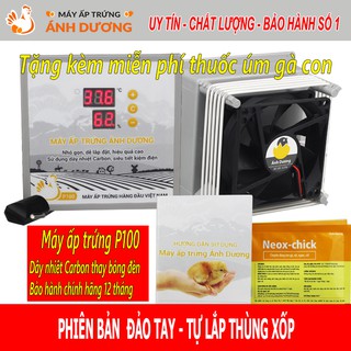 Máy ấp trứng mini Ánh Dương P100 - Sử dụng dây nhiệt carbon - Tự lắp ráp - Ấp Đảo Tay