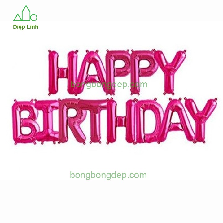 13 Bóng Kiếng Nhôm In Chữ HAPPY BIRTHDAY Sinh Nhật Trang Trí