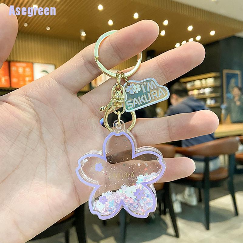 Móc khóa hình hoa anh đào bằng acrylic dễ thương sáng tạo thích hợp làm quà tặng
