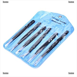 Bộ 6 Nhíp Gắp Bằng Thép Không Gỉ Tĩnh Điện
