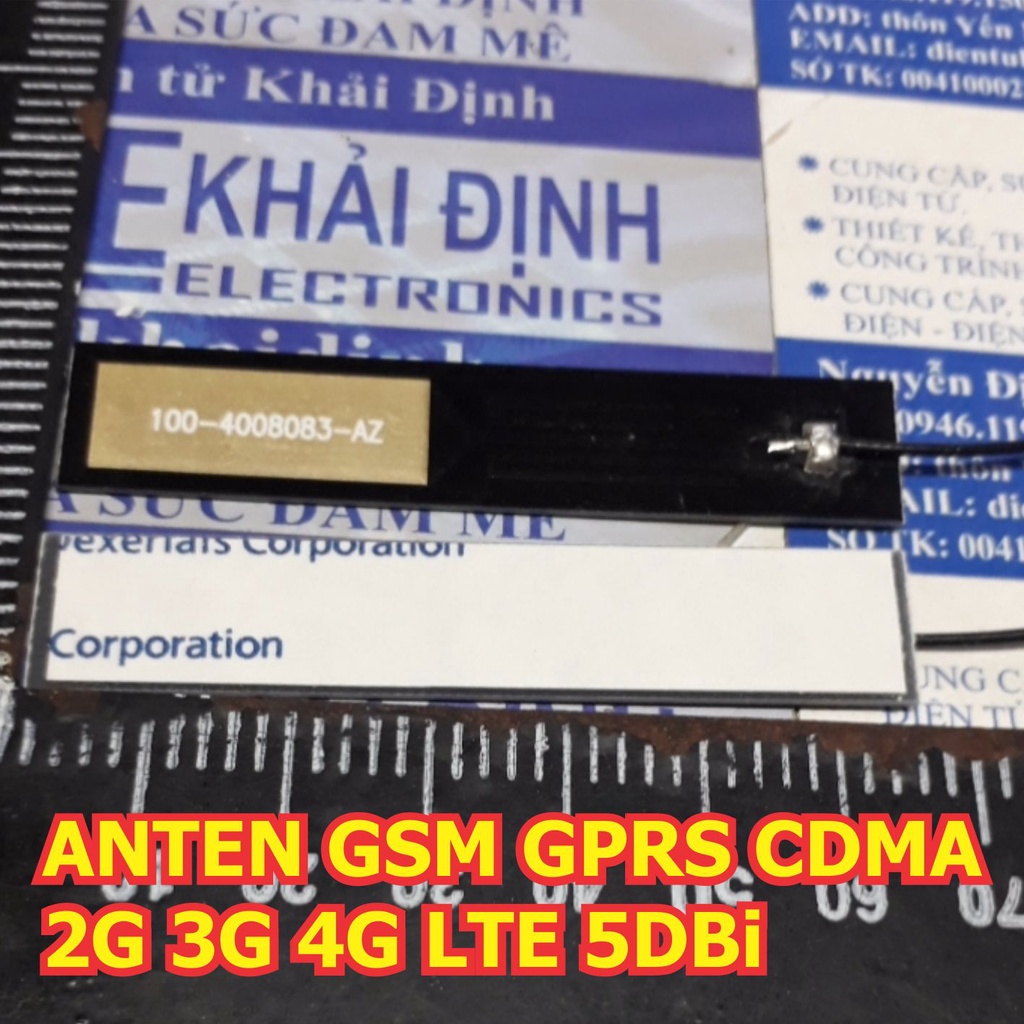 2 cái ANTEN GSM GPRS CDMA 2G 3G 4G LTE 5DBi, cổng IPEX, pcb: 13x65mm, DÂY DÀI 12cm kde5352