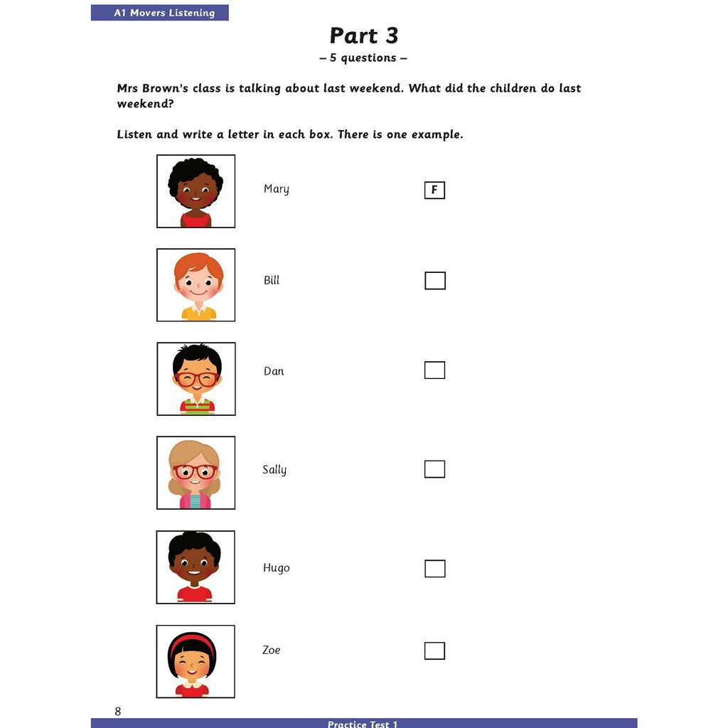 Sách - DTPbooks - A1 Movers - Practice Tests 1-5