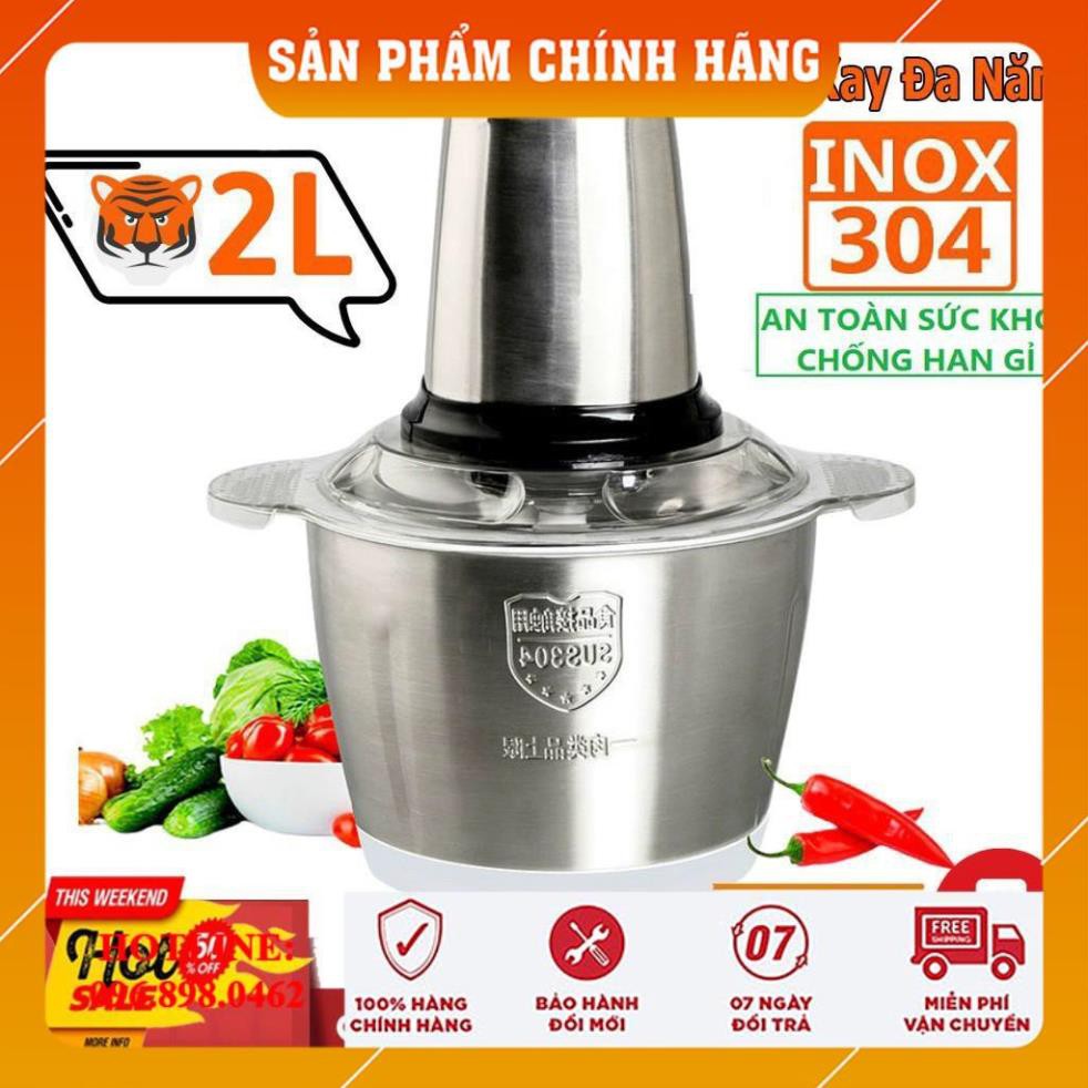 [CHÍNH HÃNG-FREESHIP] Máy Xay Thịt, Máy Xay Cầm Tay 300W 4 Lưỡi Đa Năng, Máy Xay Sinh Tố Cầm Tay Cối Inox 304