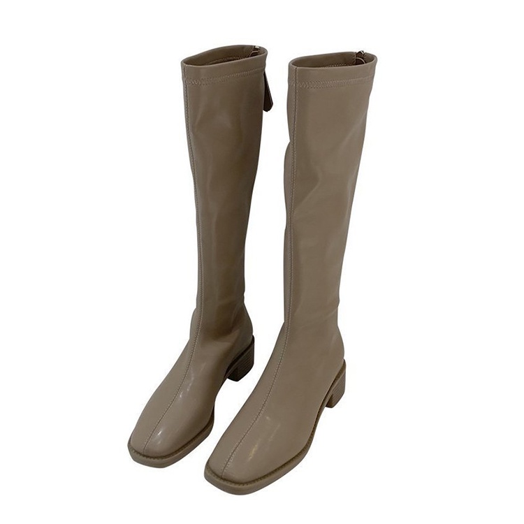 Giày bốt martin IELGY mũi vuông phối khóa kéo phía sau cá tính cho nữ