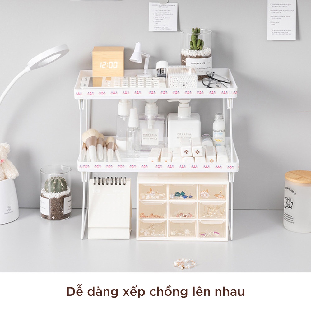 Kệ Gấp Gọn Để Bàn Cỡ Lớn Cao Cấp Loại 1 Để Mỹ Phẩm Đồ Nhà Tắm Tiện Lợi