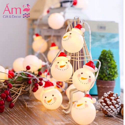 Đèn Dây Bóng Tròn Nhỏ Ấm Gift &amp; Decor Trang Trí Phòng Ngủ Led Dùng Pin Dài 3m Đến 6m