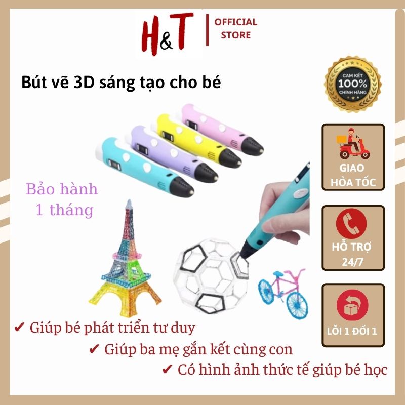 ✨BẢN MỚI✨ Bút vẽ 3D cho bé thỏa sức sáng tạo- Màn hình led thông minh
