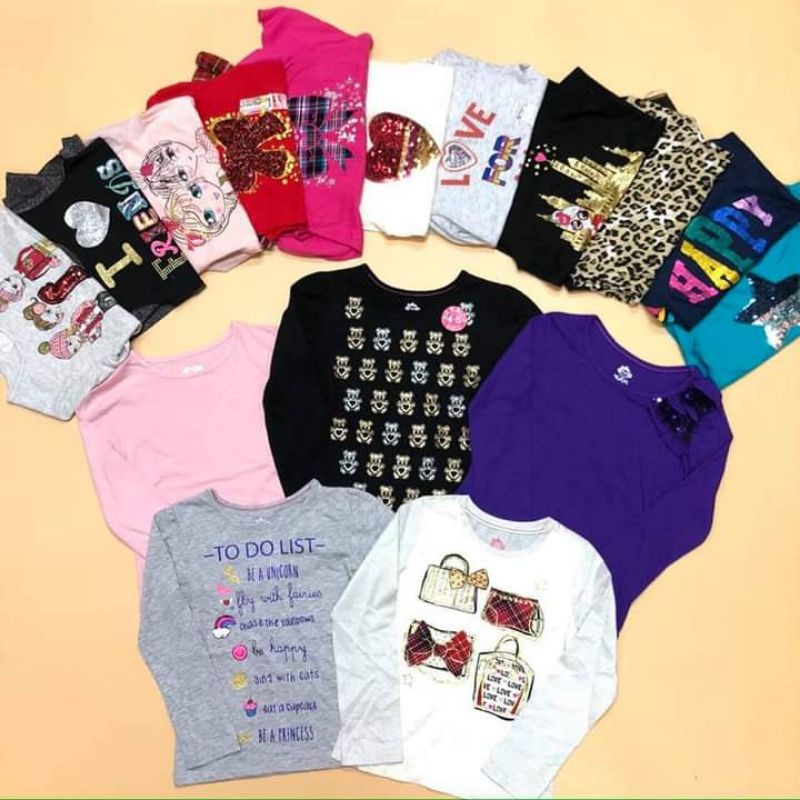 Áo tay dài bé gái xuất dư