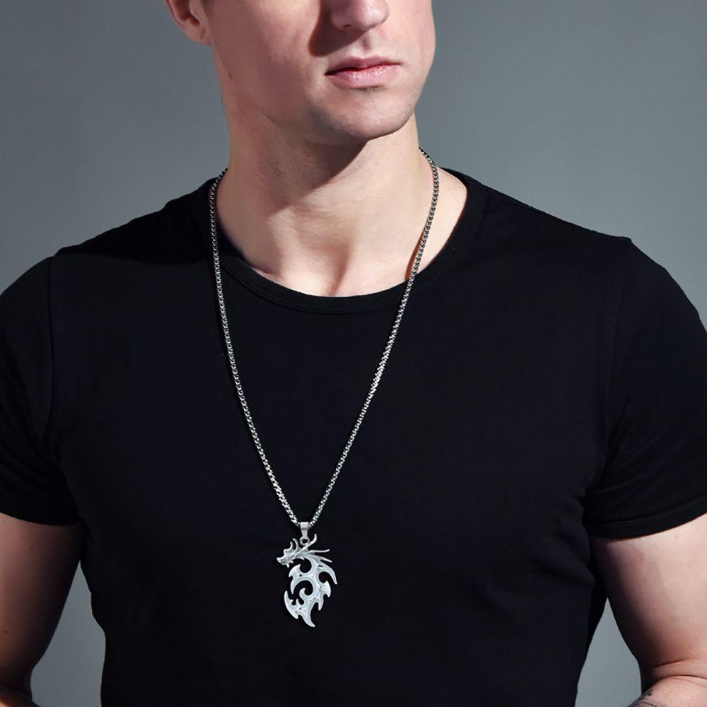 Vòng cổ Tamylor1 Rồng Dạ Quang Bằng Thép Không Gỉ Phong Cách Hip Hop Cho Nam Và Nữ