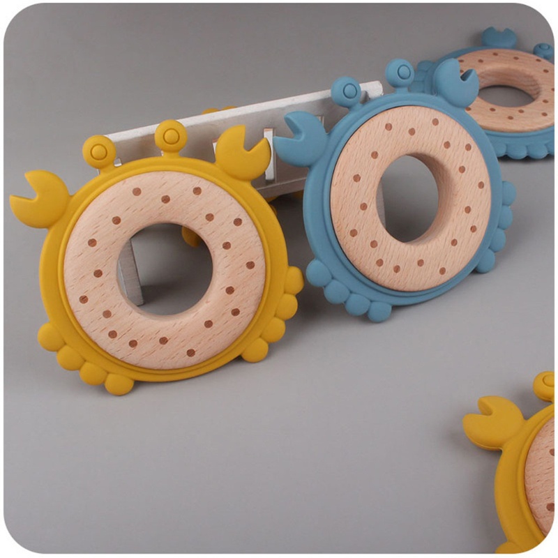 Đồ Chơi Ngậm Nướu Hình Chú Cua Hoạt Hình Bằng Silicone Dành Cho Trẻ Em