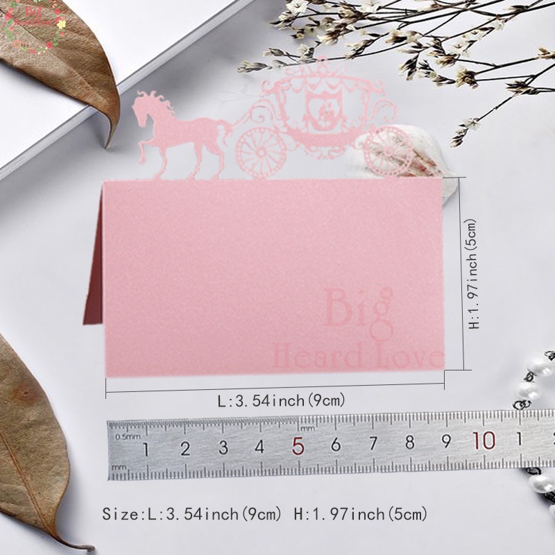 Bộ 40 Thẻ Tên Để Bàn Cắt Laser Kiểu Âu Mỹ Cổ Điển Dùng Trang Trí Tiệc Cưới / Tiệc Tùng 2 Món