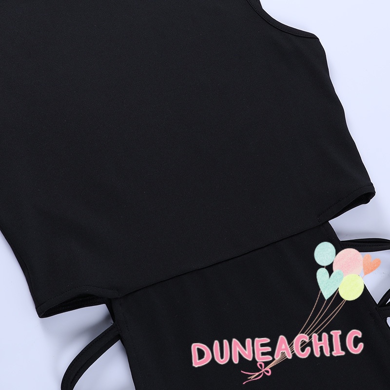 DUNEA Đầm Hai Dây Ôm Dáng Xẻ Tà Quyến Rũ Cho Nữ