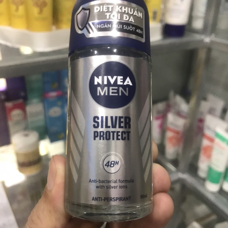 Lăn NIVEA Men Silver Protect Phân Tử Bạc 50ml Khử Mùi Dạng Lăn
