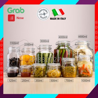 ITALY-CÁC SIZE Bình, lọ thủy tinh, hũ thủy tinh nắp cài FIDO kín hơi, đựng ngũ cốc - Bormioli Rocco