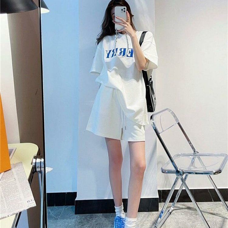 COZOK Màu Sắc set Áo Thun Ngắn Tay Form Rộng Và Quần short Thời Trang Dành Cho Nữ
