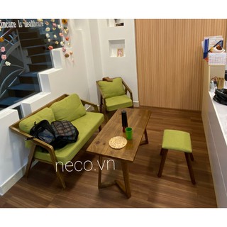 Sofa gỗ đơn có nệm
