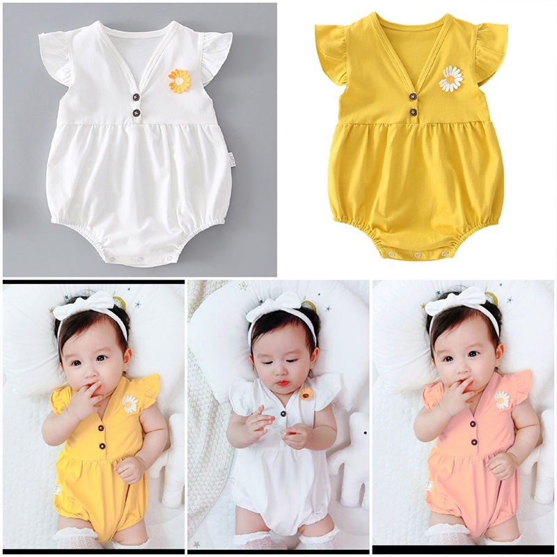 Bộ body chip cho bé gái sơ sinh mặc mùa hè vải cotton mềm mịn co giãn _ BD22