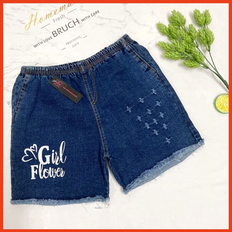 Quần đùi bé gái quần short jean freesize 45-50kg