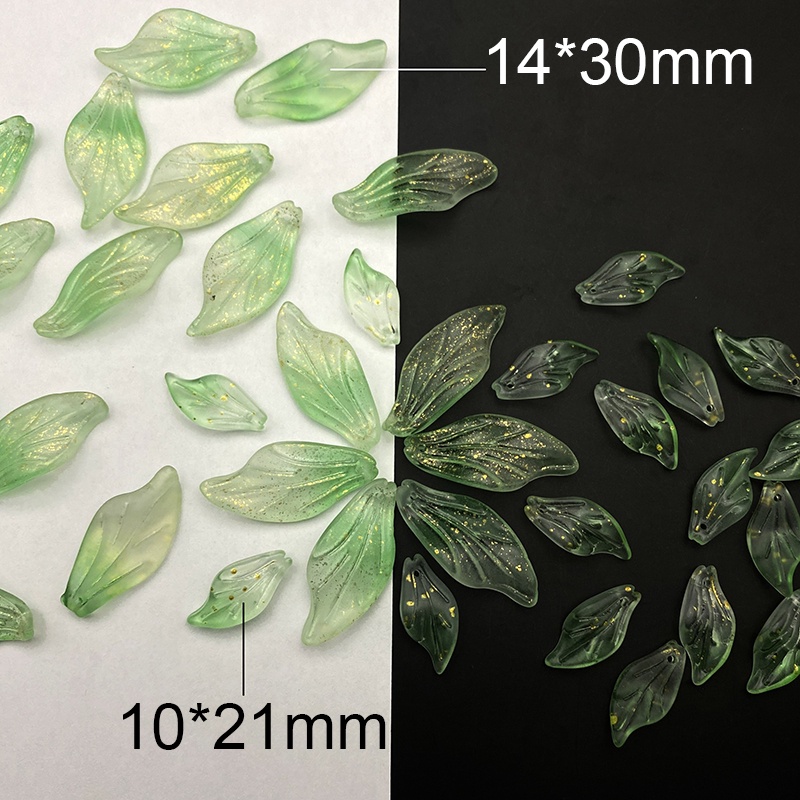 5 cánh hoa thủy tinh hoa lily dài 10*21mm, 14*30 mm nguyên liệu làm trâm làm trang sức cổ trangc cosplay cổ phục