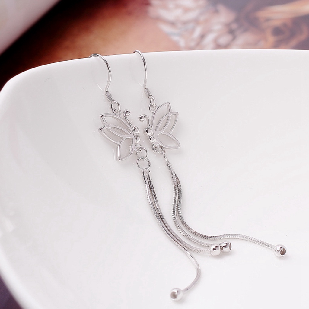 Bông tai hình bướm đính đá thanh lịch