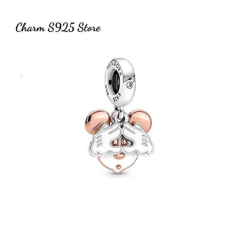 CHARM PAN ALE TREO CHUỘT MICKEY VÀNG HỒNG TRẮNG BẠC S925 CAO CẤP