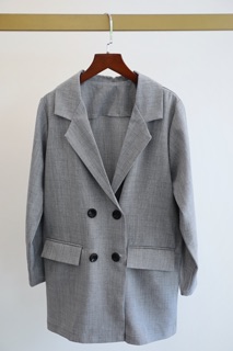 Set blazer ghi